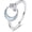 white opal moon, variant on Moon Star Ring for Women 925 Sterling Silver Opal Crescent Adjustable Open Ring Celestial Jewelry