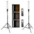thumbnail image 1 of 2 Pack Portable Handheld Photography Fill Light Kit with LED Video Light Wand 24W 3200K-5500K Dimmable + 2M Metal Light Stand + Remote Control for Vlog Live Streaming Product Portrait Photography, 1 of 8