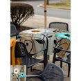 thumbnail image 5 of Outdoor Tablecloth with Umbrella Hole for Patio/Picnic/Party/Camping, Brown Grey Daisy Farmhouse Waterproof Table Cloth Square Cover Washable, Country Vintage Floral (60"x 60"), 5 of 9