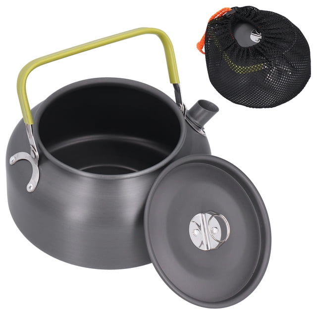 Bouilloire à eau - Bouilloire de camping en plein air de 1,2 L en alliage d'aluminium avec sac pour pique-nique de pêche en alpinisme