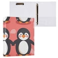 thumbnail image 3 of Penguins in Pink 3 Ring Binders 1.5 inch Hardcover File Folders with Interior Pockets A4 Size Organizer for School Office Hospital, 3 of 8