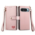 thumbnail image 2 of Wallet Case Compatible for Google Pixel 9 Pro XL Fold Case with Card Slots,Strap & Kickstand Leather with Zipper Shockproof Slim Cover Phone Case for Google Pixel 9 Pro XL Fold Wallet Case,Pink, 2 of 9