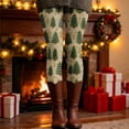 thumbnail image 7 of Gyexs Womens Christmas Leggings Lined Tights Soft Stretchable Pajamas Pants High Waisted Funny Legging Winter Clothing #06 Green & Size L, 7 of 7