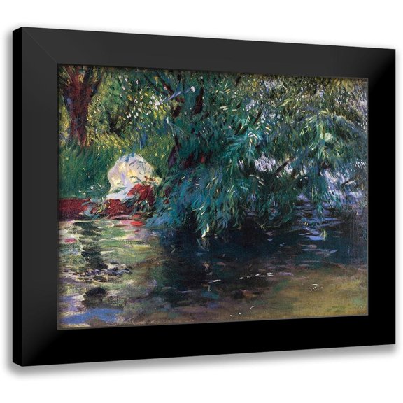 Sargent, John Singer 14x12 Black Modern Framed Museum Art Print Titled - A Backwater Calcot Mill 1888