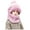 Pink, variant on Kids Winter Hat with Attached Scarf Cute Thermal Scarf Fleece Lined Hat Double Layer Hat Pull Over 3-6 Years