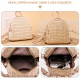 thumbnail image 2 of MasteelfCA 1pc Pearl Zipper Straw Weaving Backpack Mini Lady Outdoor Travel Backpack, 2 of 8