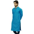 thumbnail image 3 of Atasi Ethnic Men's Long Kurta Blue Bollywood Designer Shirt Wear-XXX-Large, 3 of 7