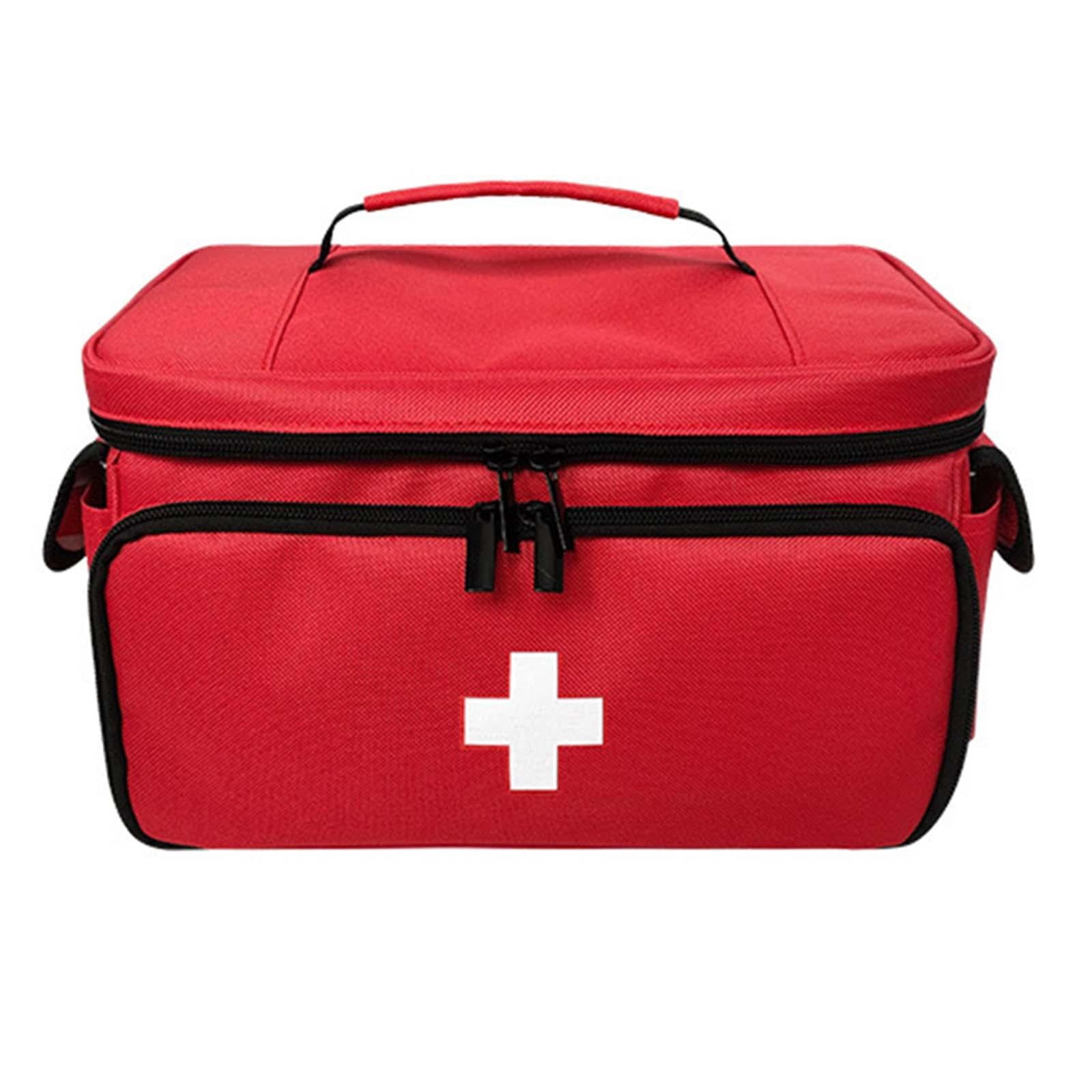 FITYLE Medical Storage Bag Travel First Aid Kits Bag Emergency Supplies First Aid Bag Bottle Organizer for Travel Workplace Car red