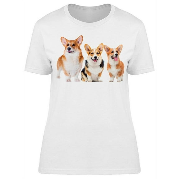Three Cute Puppys T-Shirt Women -Image by Shutterstock Women T-Shirt, Female x-Large