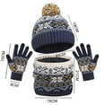 thumbnail image 2 of Eltusu Boys Hats Scarves Gloves Sets, Stretch Pompom Warm Beanies Scarves Mittens Sets 1-6 T Size Acrylic, 2 of 2