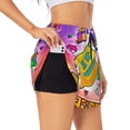 thumbnail image 3 of Lsque Geometry Dash Printed Women's Running Shorts with Liner Pockets,Elastic Quick Dry Workout Athletic Gym Yoga Shorts,Womens High Waist Shorts-XX-Large, 3 of 9