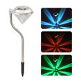 thumbnail image 3 of Paquete de 4 luces solares de diamante para césped que cambian de color con estaca de acero inoxidable 1 LED Lámpara de camino al aire libre Decoración de jardín Iluminación de paisaje para patio, pat yeacher estándar, 3 of 6