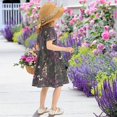 thumbnail image 5 of FORMRS Girls Short Sleeve Dress Summer Casual Round Neck A-line Beach Sundress, Sizes 2T-8T, Dark Purple Floral Pattern, 5 of 8