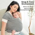 thumbnail image 5 of All-in-One Elastic Slings - Baby Carrier - Infant Sling - Baby Sling - Hands Free Slings - Baby Shower Gift - One Size (Classic Gray), 5 of 5