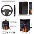 thumbnail image 4 of Jeiento Western Horse 12 PCS Car Seat Covers Set for Men Women, Auto Seat Covers with Steering Wheel Cover Seat Belt Pads Trash Bin Air Vent Pocket Coasters Cool Flame Key Chain, Fit for SUV Truck, 4 of 7