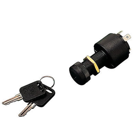 Sea Dog 4-Position Ignition Switch, Long Shaft, Acc.-Off-Ignition-Start, Includes Cap