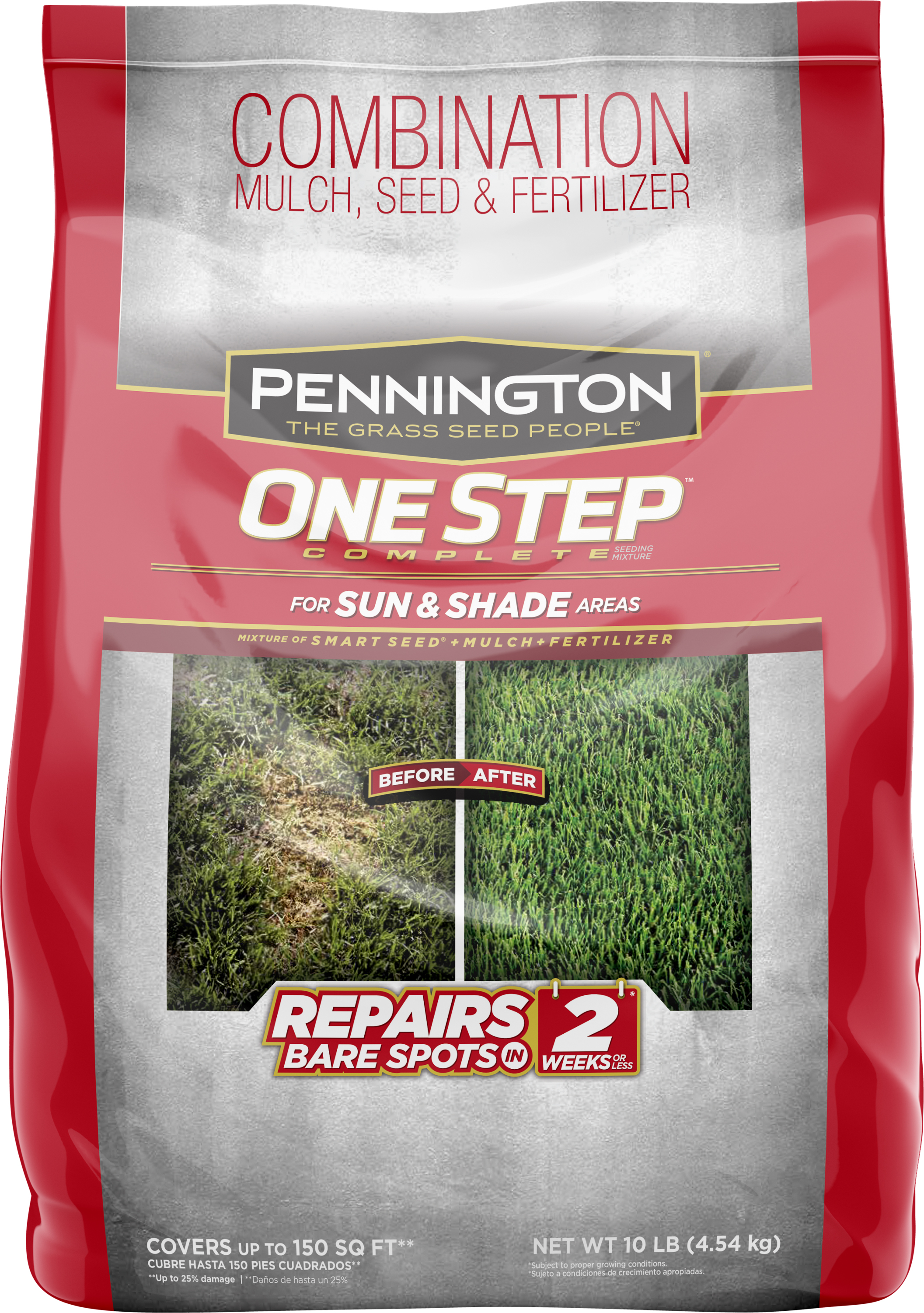 Pennington One Step Grass Seed for Sun And Shade, Mulch Plus Fertilizer