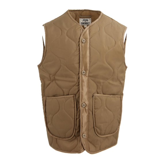 John Ownbey Company Men's Woobie Vest, Poncho Liner Quilted Puff Vest, Made in USA, Coyote, Size Medium