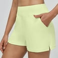 thumbnail image 2 of MIXUE Shorts For Women Summer Solid Color Elastic High Waist Casual With Pockets Shorts Activewear,Green,M, 2 of 5