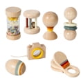 thumbnail image 3 of Hearth & Gear 7 PCS Wooden Baby Toys Set Organic Rattles 0 6 Month & Montessori Musical Instruments For 0 12 Month Natural Toddler Developmental Toys Multiplication Games Fraction Tiles with Tray, 3 of 6