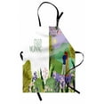 thumbnail image 1 of Morning Apron, Typography and a Young Couple Looking at Sunrise on the Hills Love Doodle Design, Unisex Kitchen Bib with Adjustable Neck for Cooking Gardening, Adult Size, Multicolor, by Ambesonne, 1 of 4