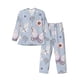 thumbnail image 1 of Balery Blue Butterfly Pijama para Hombre de Dos Piezas con Manga Larga, Conjunto de Dormir y Descanso Suave con Bolsillos-Large, 1 of 7