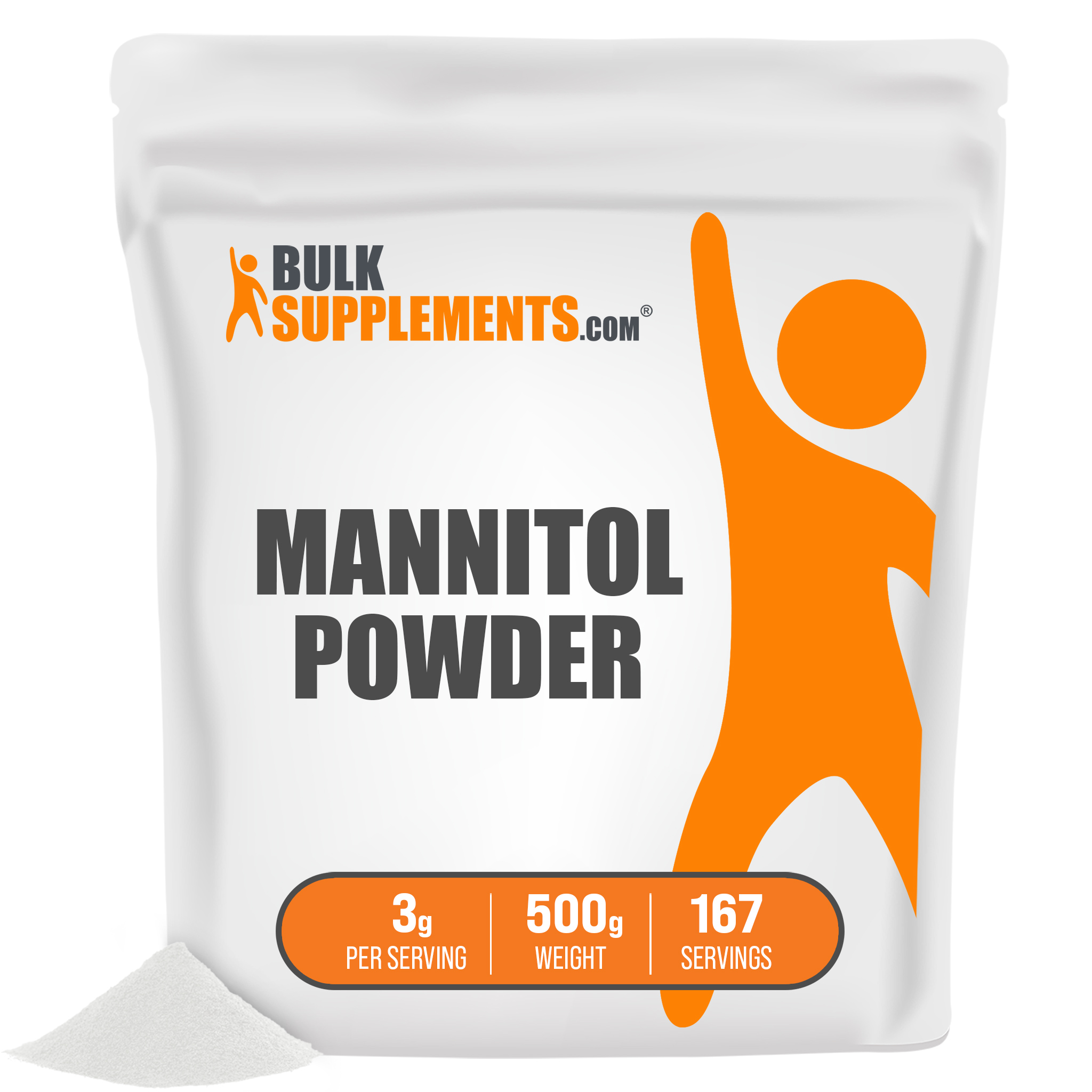 BulkSupplements.com Mannitol Powder - Mannitol Sweetener - Mannitol Powder Ultra Pure - Mannitol Sugar (500 Grams - 1.1 lbs) - image 1 of 5