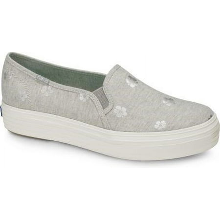 Womens Keds Triple Decker Platform Slip On Fashion Sneakers, Hibiscus Gray