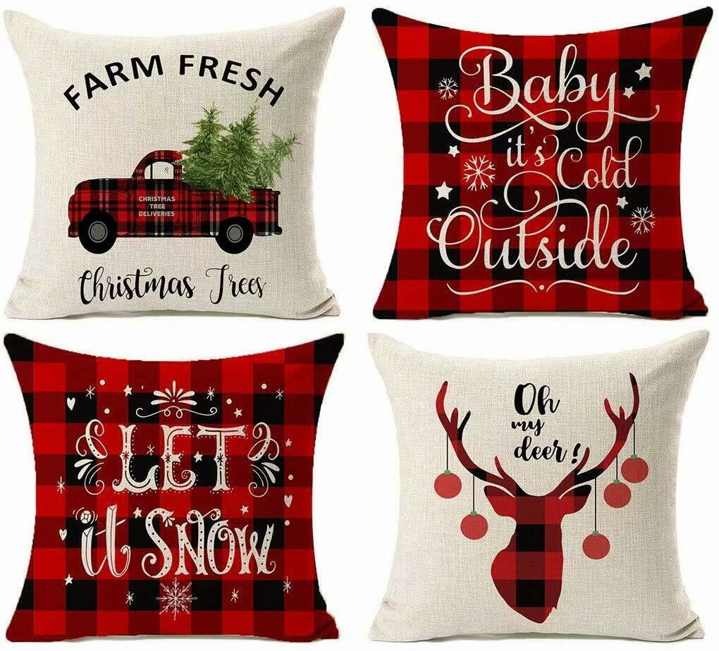 Holiday Gift Xmas Pillow Cover Snowflake Pillow Cover Christmas Pillow Case Christmas Plaid Joy Square Pillow Case Christmas Decor Holiday Gift Xmas Pillow Cover Snowflake Pillow Cover Christmas Pillow Case Christmas Plaid Joy Square Pillow Case Christmas Decor