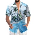 thumbnail image 1 of Camisas De CompresióN Para Hombre Blusa superior con estampado hawaiano de playa de ocio de de verano para hombre (Light blue, XL), 1 of 7