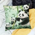 thumbnail image 2 of Patifu Kawaii Pandas Pillow Cover  Watercolor Wildlife Animal Double Sides Print Pillowcases for Bed or Sofa Bamboo Botanical Plant Pillowcases for Sofa Couch Chair 12x12in, 2 of 5