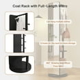 thumbnail image 2 of Noble House Gunther 360° Rotating Full-Length Mirror Coat Rack, Solid Rubberwood, for Small Space, Extra Large, Black, 2 of 9
