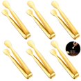 thumbnail image 1 of Stainless Steel Sugar Tongs, 6 Pcs Small Stainless Steel Ice Cube Tongs Gold Serving Tongs For Wedding Party Bar Buffet, 1 of 5
