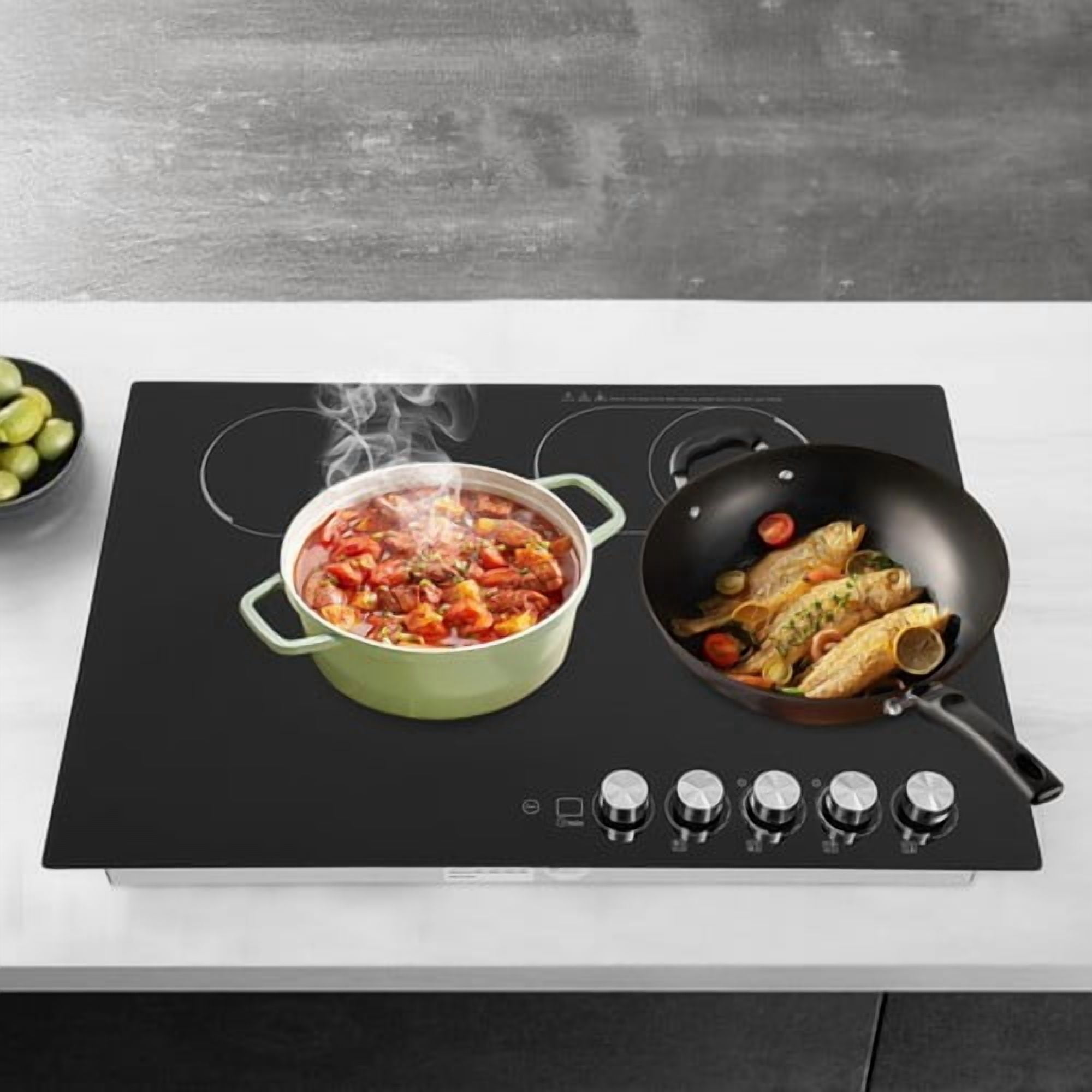 29.53*20.08*3.94in Modern Black Embedded Electric Stovetop 4 Burners Electric Cooktop 110V