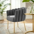 thumbnail image 3 of Armchair Accent Tufted Chair, Grey Gray, Velvet, Modern Contemporary, Mid Century Living Hotel Lounge Cafe Lobby, 3 of 8