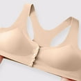 thumbnail image 4 of Plebaso Women's Seamless Front Closure Bras Silk Full Coverage Removable Pads Ladies Everyday Bras with Button, 4 of 7