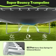 8X12FT Rectangular Trampoline with Enclosure Net, SEGMART Big Outdoor Rectangle Trampoline with Basketball Hoop, Large Square Trampoline 1322LBS Weight Capacity with Storage Bag for Kids, Adults