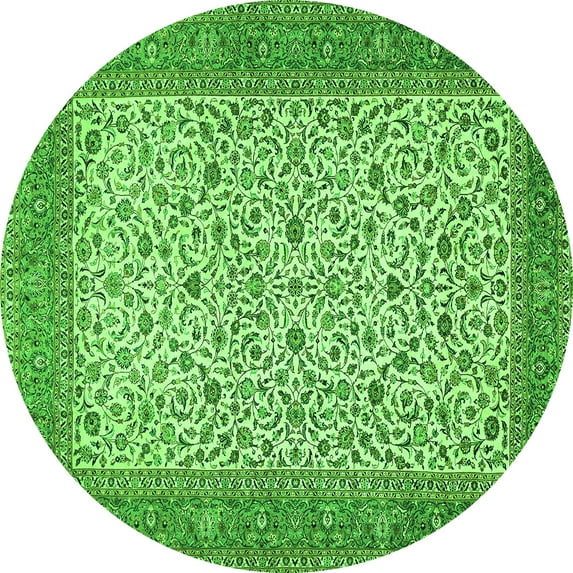 Ahgly Company Indoor Round Persian Green Traditional Area Rugs, 7' Round