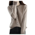 thumbnail image 1 of Cardigan en Tricot pour Femmes à Col Rond, Manches Longues, Couleur Unie, Veste pour l'Automne et le Printemps, 1 of 8