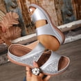thumbnail image 2 of Women's Sandals Open Toe Wedge Slide Sandals,Comfort Glitter Orthopedic Slip On Slippers, Casual Summer Beach Arch Support Sandals for Women, 2 of 10