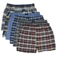thumbnail image 3 of Different Touch 6 Men's True Big and Tall USA Classic Design Plaid Woven Boxer Shorts Underwear, 3 of 4