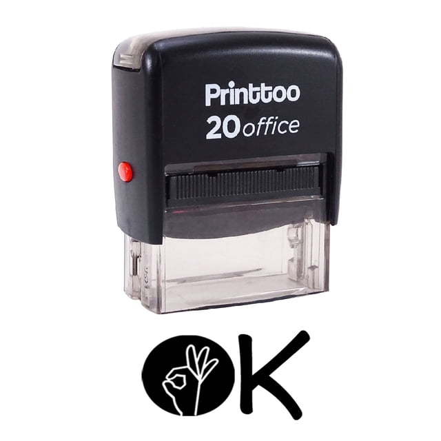 Printtoo Custom Stamp Office Stationary OK Self Inking Rubber Stamp-Black