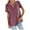 Wine, variant on Timegard Tops for Women Notched V Neck Short Sleeve Solid Color Comfy Casual Loose Tops Summer Fashion