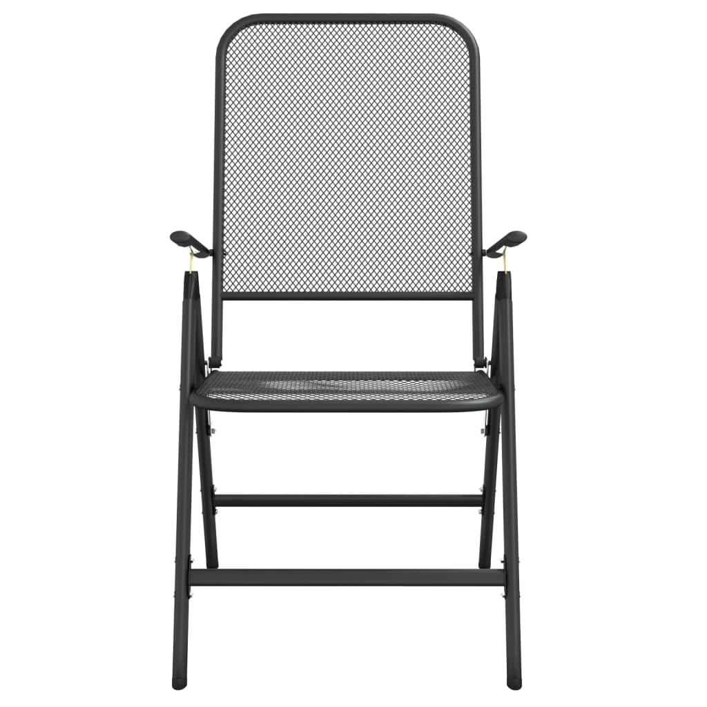 vidaXL Outdoor Seating Adult Modern Iron Indoor Patio Waterproof Folding & Stacking Chairs, Multicolor (Set of 2)