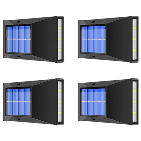 

4Pcs Outdoor Waterproof Wall Lamp Solar Street Light White Light