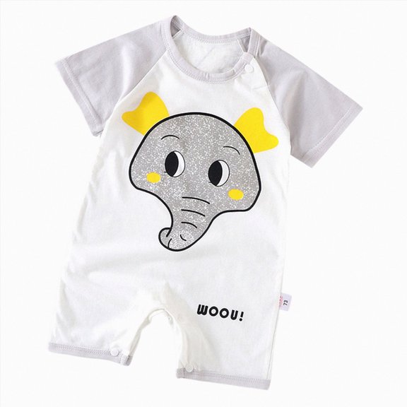 Splozh Summer Pajamas 6 12 18 24 Months Baby Cotton Infant Crawling Clothes Newborn Baby Pajamas Baby Clothes,Grey,12-18 Months