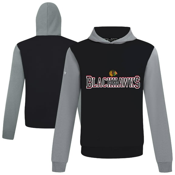 Men's Levelwear Black/Gray Chicago Blackhawks Ultimate Journey Pullover Hoodie