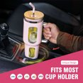thumbnail image 3 of MUKOKO 46oz Glass Tumbler, Glass Water Bottles with Handle, Iced Coffee Cup Fits in Most Car Cup Holders, Cotton Pink, 3 of 7
