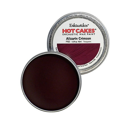 UPC: 0813043010819 | Enkaustikos Hot Cake Encaustic Wax Paint  1.5 oz. Tin  Alizarin Crimson