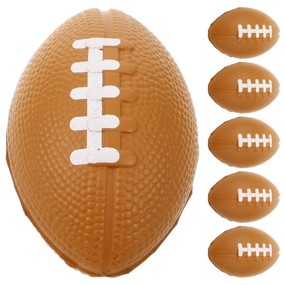 Hemobllo 10pcs Football Toys Squeeze Plaything for Relief Office Use Brown PU